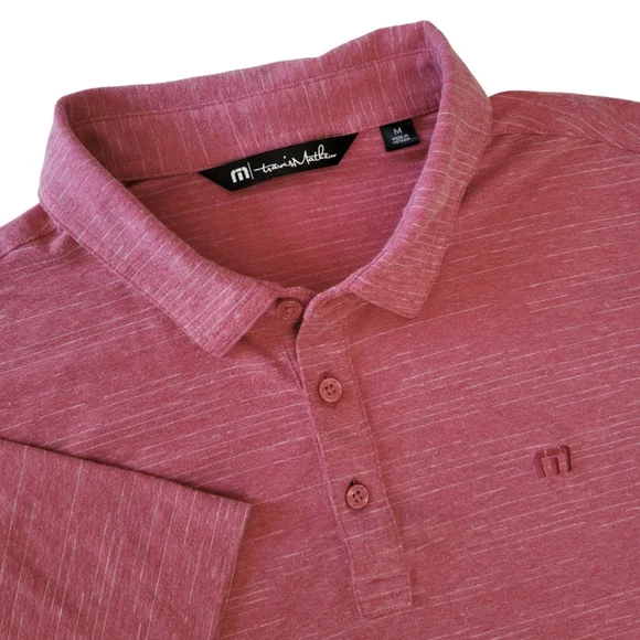 Travis Mathew Heathered Red Polo Shirt - Picture 7 of 7